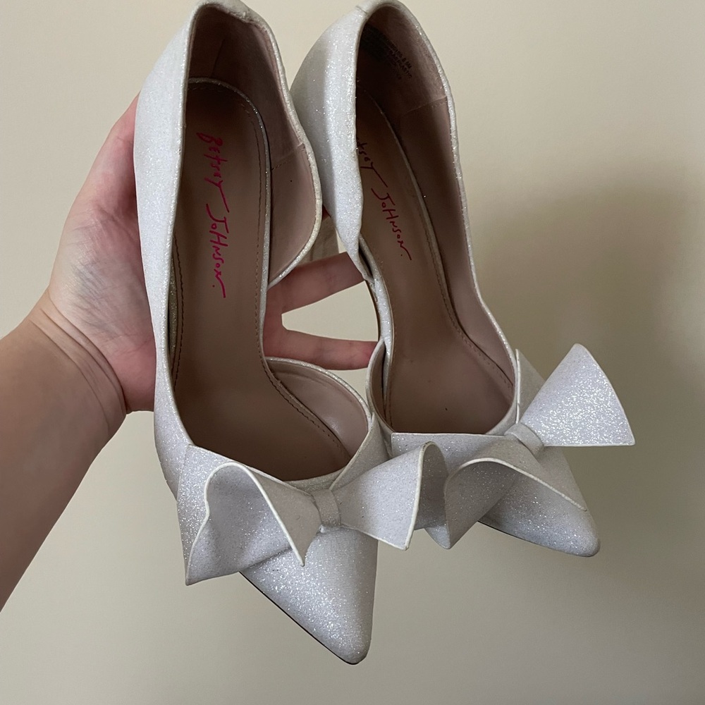 Betsey Johnson White Stiletto Heels